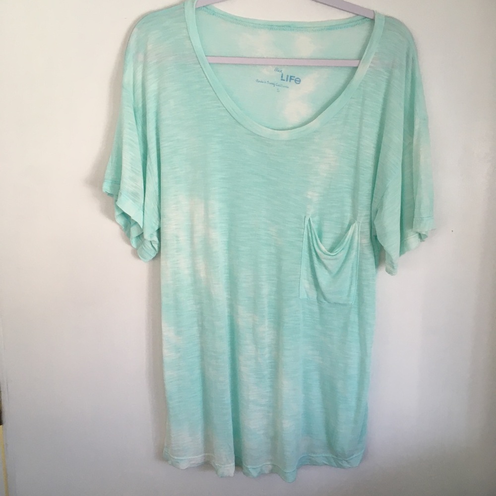 NEW Planet Blue Life Aqua White Best Bum Tee